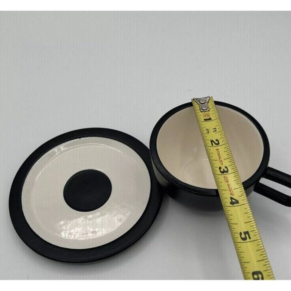 Kate Spade SATURDAY Tea Cup Saucer Set Ceramic Espresso Black Stone - Picture 8 of 8